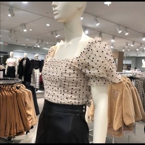 H&M Crop Top Puff Sleeves
